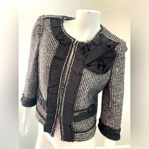 Ann Taylor tweed wool blend jacket size 6P